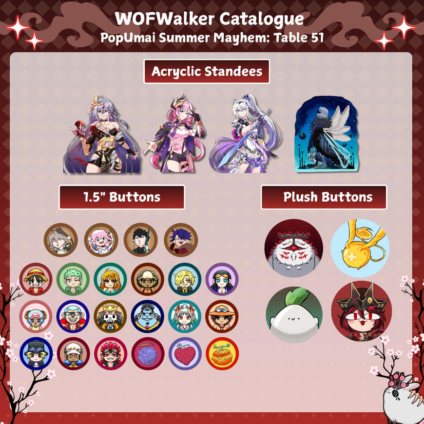 Buttons and Standees Catalogue