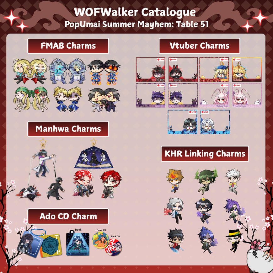 Acrylic Charms Catalogue